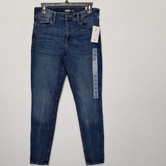 Old Navy "NEW" Medium Wash Rockstar Streetwear Casual Skinny Denim Jeans Size 10 - Picture 2 of 12